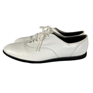 Leather Tic-Tac-Toes Cathy Nappa Oxford Dancing Shoes White Black 9.5 Narrow